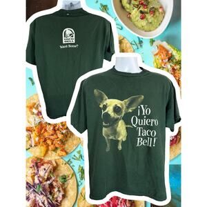 VINTAGE 90s Yo Quiero Taco Bell Dog T-Shirt Green Medium
